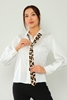 Detective Casual Blouses Black Red Beige Leopard Black-Leopard لون النمر - البيج الرمادي