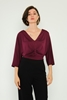 Explosion Three Quarter Sleeve Casual Blouses Black Red Bordeux Beige Khaki Purple Bordeux