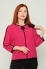 Favori Long Sleeve Casual Blouses Black Beige Fuchsia Ecru Fuşya