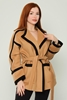 Dolce Bella Casual Woman Coats Blue Camel