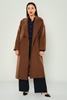 Dolce Bella Knee Lenght Casual Woman Coats Black Mink Brown Light Camel Dark بنى