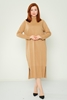 Pitiryko Long Sleeve Casual Dresses Camel