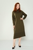 Pitiryko Long Sleeve Casual Dresses Khaki