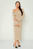 Wo-man Casual Dresses Caramel اللون البيج