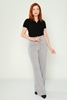 Yes Play High Waist Casual Trousers Black-Silver Black-Black Ecru-Gold Grey-Silver فضي - اللون الرمادي