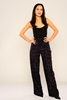 Explosion High Waist Casual Trousers Black-Purple Black-Ecru Black-Green Black-Olive черный - Пурпурный