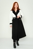 Lila Rose Casual Woman Coats Black Beige Ecru Black-Mink Ecru-Black Beige-Black أسود - البيج الرمادي