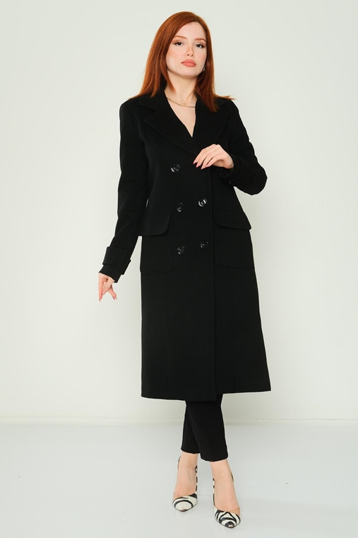 Joymiss Casual Woman Coats Black Tile Sax Emerald Macenta