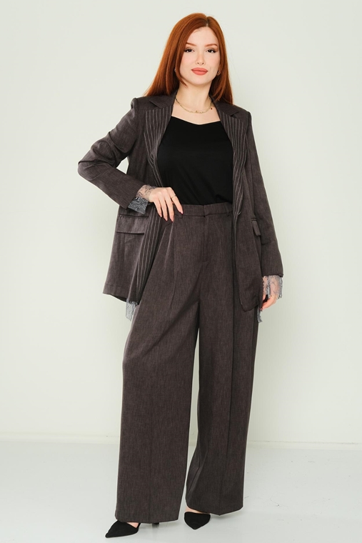 Miarte High Waist Casual Trousers Anthracite