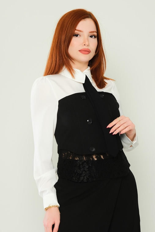 Miarte Long Sleeve Casual Blouses Black