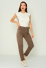 Mosento High Waist Casual Trousers Black Brown Mink Khaki коричневый