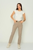 Mosento High Waist Casual Trousers Black Brown Mink Khaki المنك