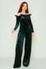 Excuse High Waist Casual Trousers Black Bordeux Navy Emerald زمرد