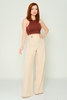 Excuse High Waist Casual Trousers Black Beige Ecru اللون البيج