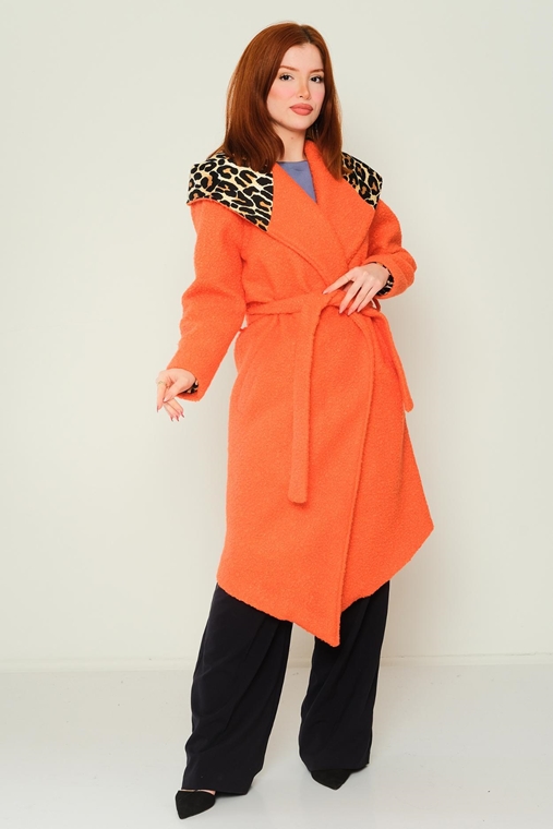 Lila Rose Casual Woman Coats Green Orange Fuchsia Mink Ecru