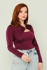 Explosion Long Sleeve Casual Blouses Black Bordeux Khaki bordo şarabı