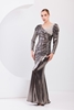 Elit Bella Night Wear Evening Dresses Black Silver Beige Mink فضي