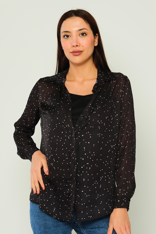 Detective Casual Blouses Black Beige Ecru