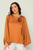 Lila Rose Long Sleeve Casual Blouses Black Brown Beige Olive Brown