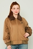 Caren Luis Casual Woman Coats Black Brown Camel Kahverengi