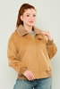 Caren Luis Casual Woman Coats Black Brown Camel Camel