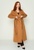 Caren Luis Long Street Wear Woman Coats Black Red Blue Brown Ecru Purple Camel Light Emerald цвет верблюда