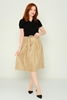 Selen Casual Skirts Black Mink Hazelnut المنك