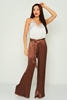 Lila Rose High Waist Casual Trousers Black Pink Brown Brown