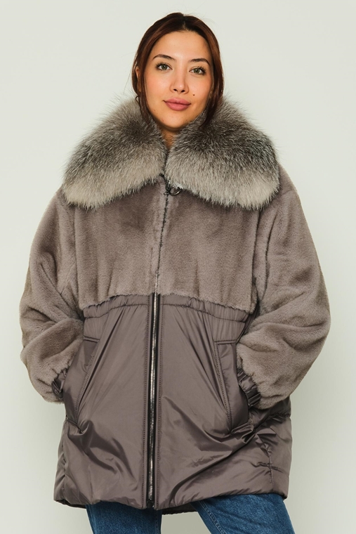 Hacci Casual Fur Grey Beige