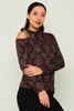 Gogo Casual Blouses Green Brown Bordeux بنى