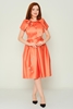 Detective Casual Dresses Black Red Orange Fuchsia Ecru Orange