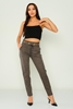 Mosento Casual Trousers Black Brown Mink بنى