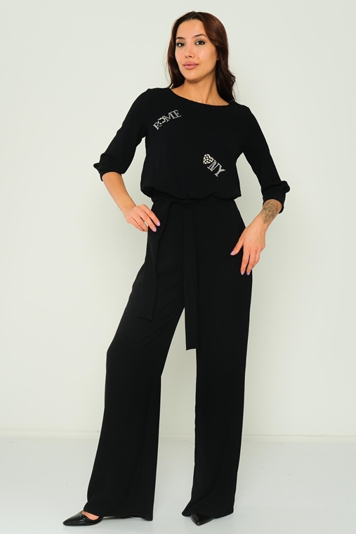 Explosion Casual Jumpsuits Black Khaki Stone