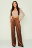 Explosion High Waist Casual Trousers Black Brown Mink Ecru Khaki Purple بنى