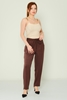 Zanzi High Waist Casual Trousers 022KAHVE