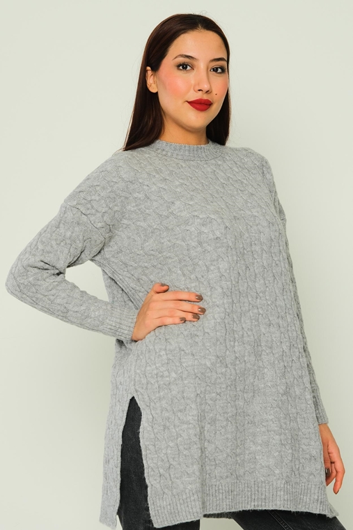 Wo-man Casual Jumpers Black Grey Füme Caramel Stone