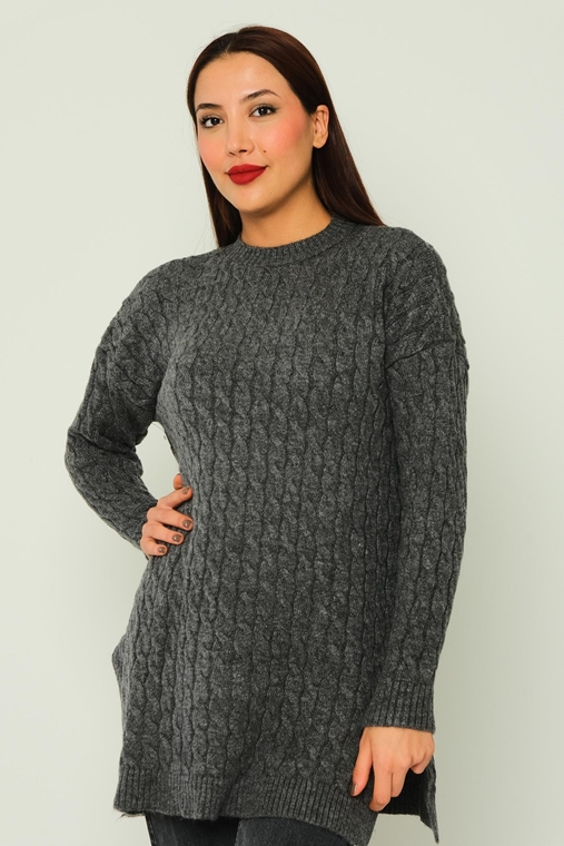 Wo-man Casual Jumpers Black Grey Füme Caramel Stone