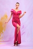 Odrella Night Wear Evening Dresses Black Fuchsia Leopard Sax Emerald ضارب الى الحمرة