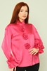 Lila Rose Long Sleeve Casual Shirts Black Red Ecru Fuchsia