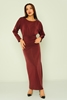 Favori Maxi Long Sleeve Casual Dresses Black Bordeux Camel Bordeux