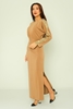 Favori Maxi Long Sleeve Casual Dresses Black Bordeux Camel Camel