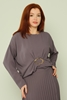 Favori Long Sleeve Casual Blouses Black Grey Brown Bordeux Camel Petroleum Grey