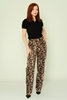 Selen High Waist Casual Trousers Grey Füme Camel Leopard Mink Цвет Леопард