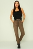 Mosento High Waist Casual Trousers Black Mink بنى