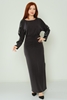 Favori Maxi Long Sleeve Casual Dresses Black Bordeux Camel Grey