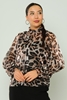 Lila Rose Long Sleeve Casual Blouses Leopard BIG LEOPAR BIG LEOPAR