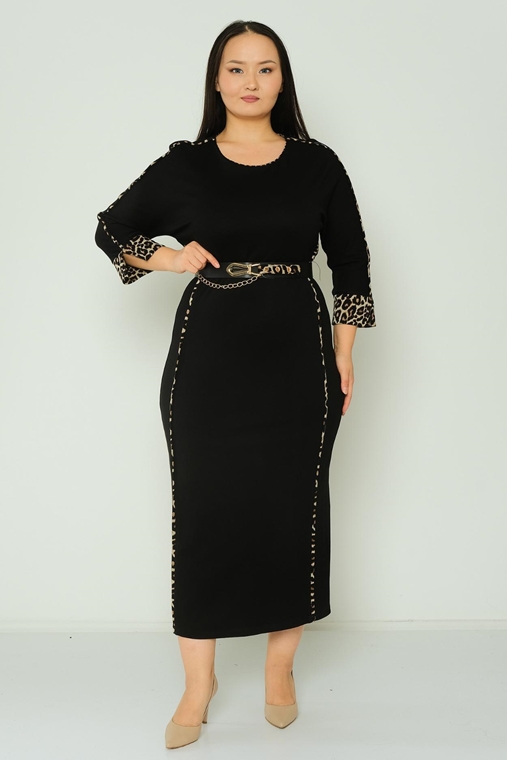 Modamila Casual Dress Black Brown