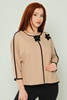 Favori Three Quarter Sleeve Casual Blouses Black Brown Beige Ecru Sax Бежевый