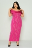 Elit Bella Night Wear Evening Dress Red Fuchsia Mink Powder ضارب الى الحمرة