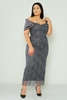 Odrella Night Wear Evening Dress Black Anthracite فحم الإنتراسيت